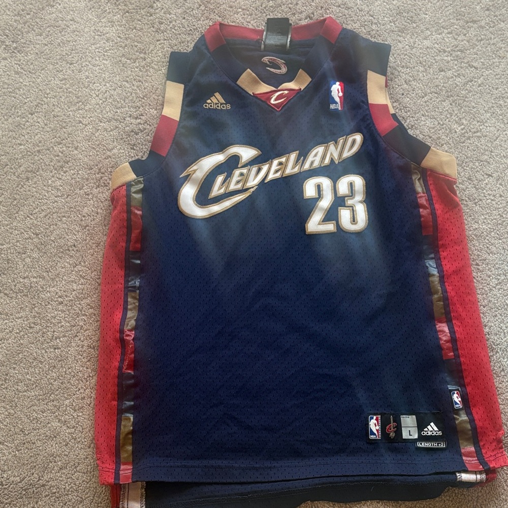 Adidas Kids Cleveland Basketball Jersey - Navy, Red, Gold